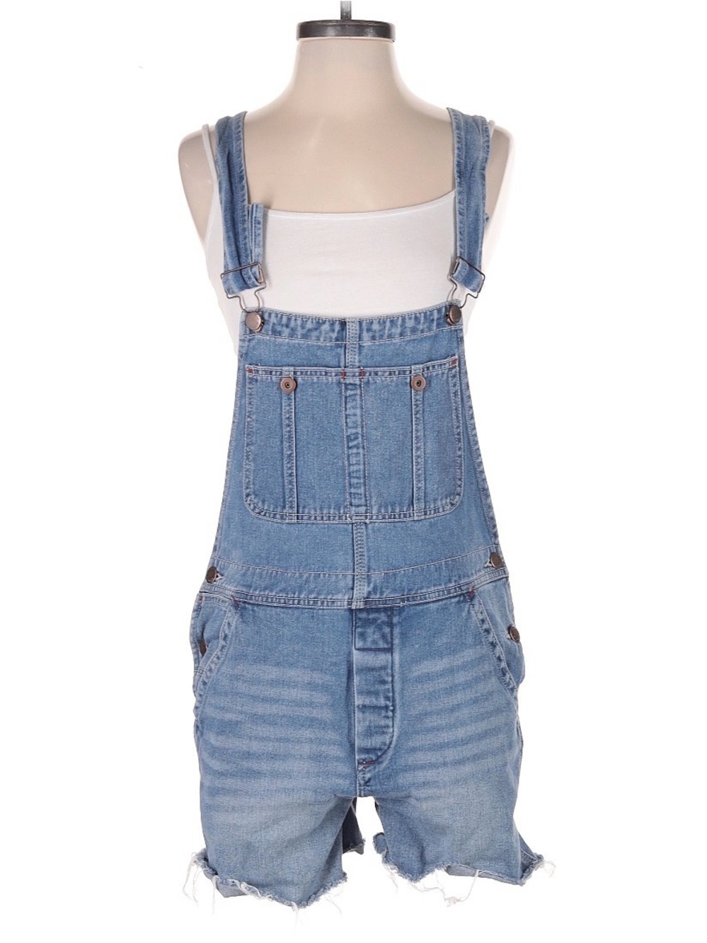 Free People Light Blue Denim Short Overalls We the free 24 EUC